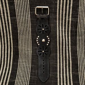 Distressed leather cuff